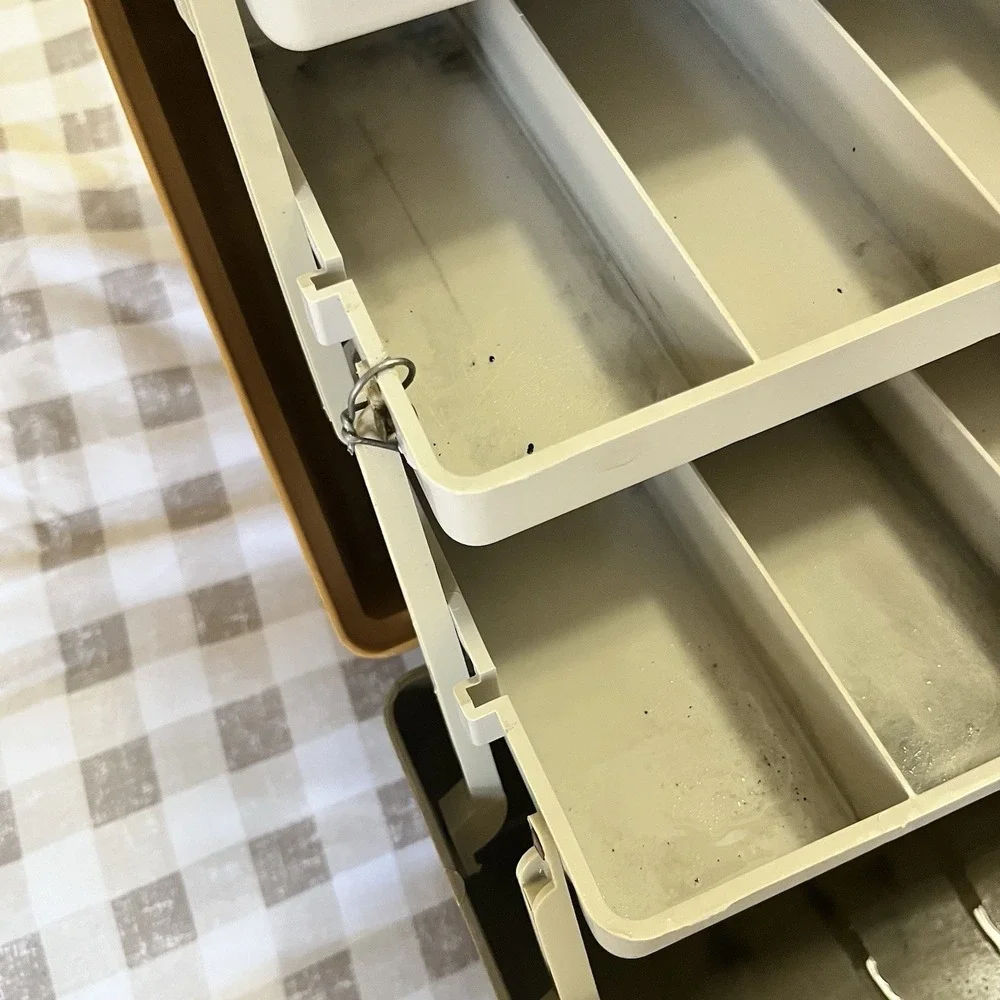 VTG 1979 Plano 3 Tray Tackle Box Fishing Outdoor Camping‎ USA Made Handle